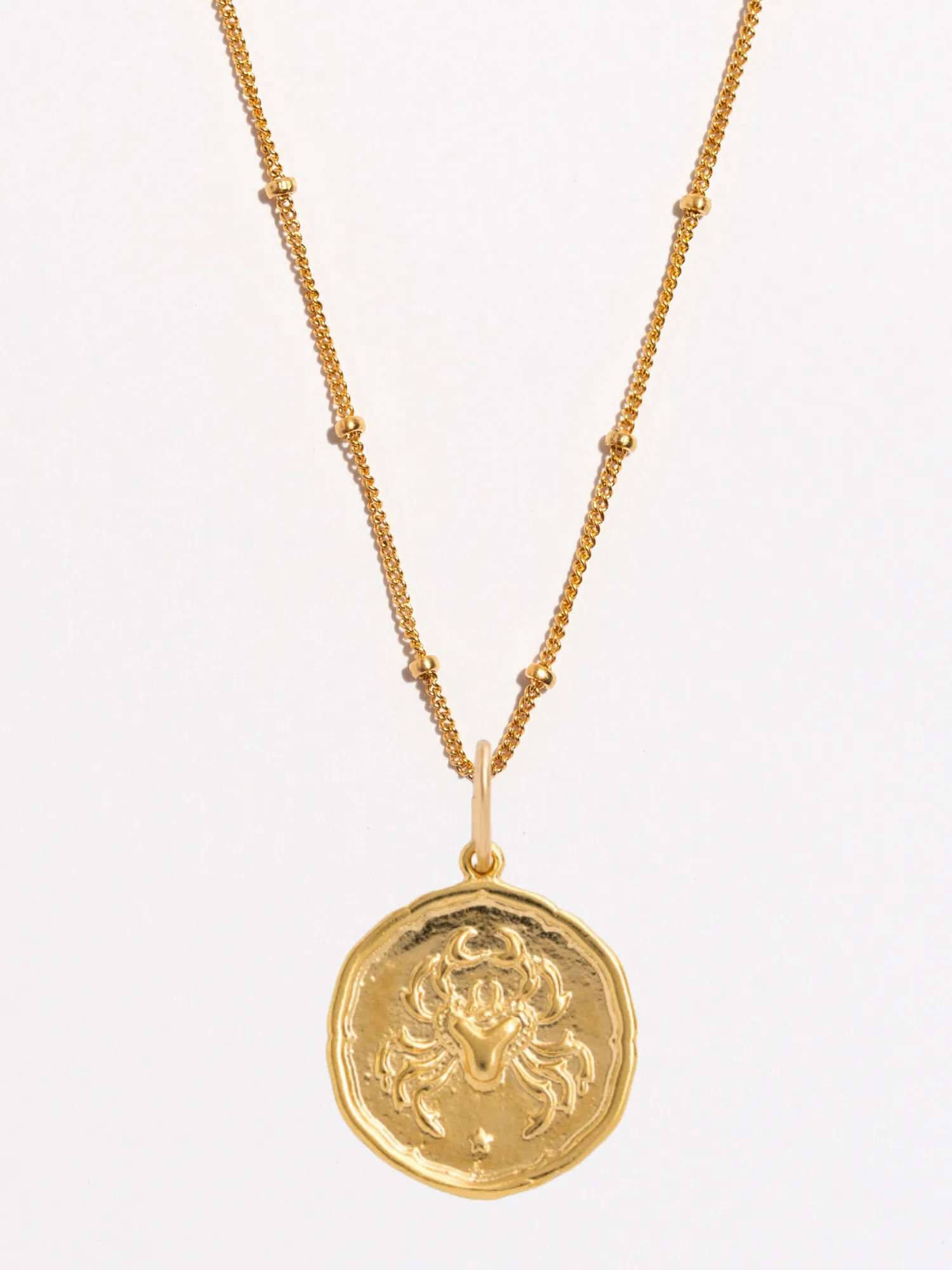 Cancer Gold Zodiac Pendant Necklace