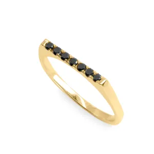 Carrie Gold Ring Black Diamonds