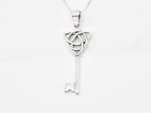 Celtic Key Pendant - Trinity Knot Necklace - Symbolic Key Pendant