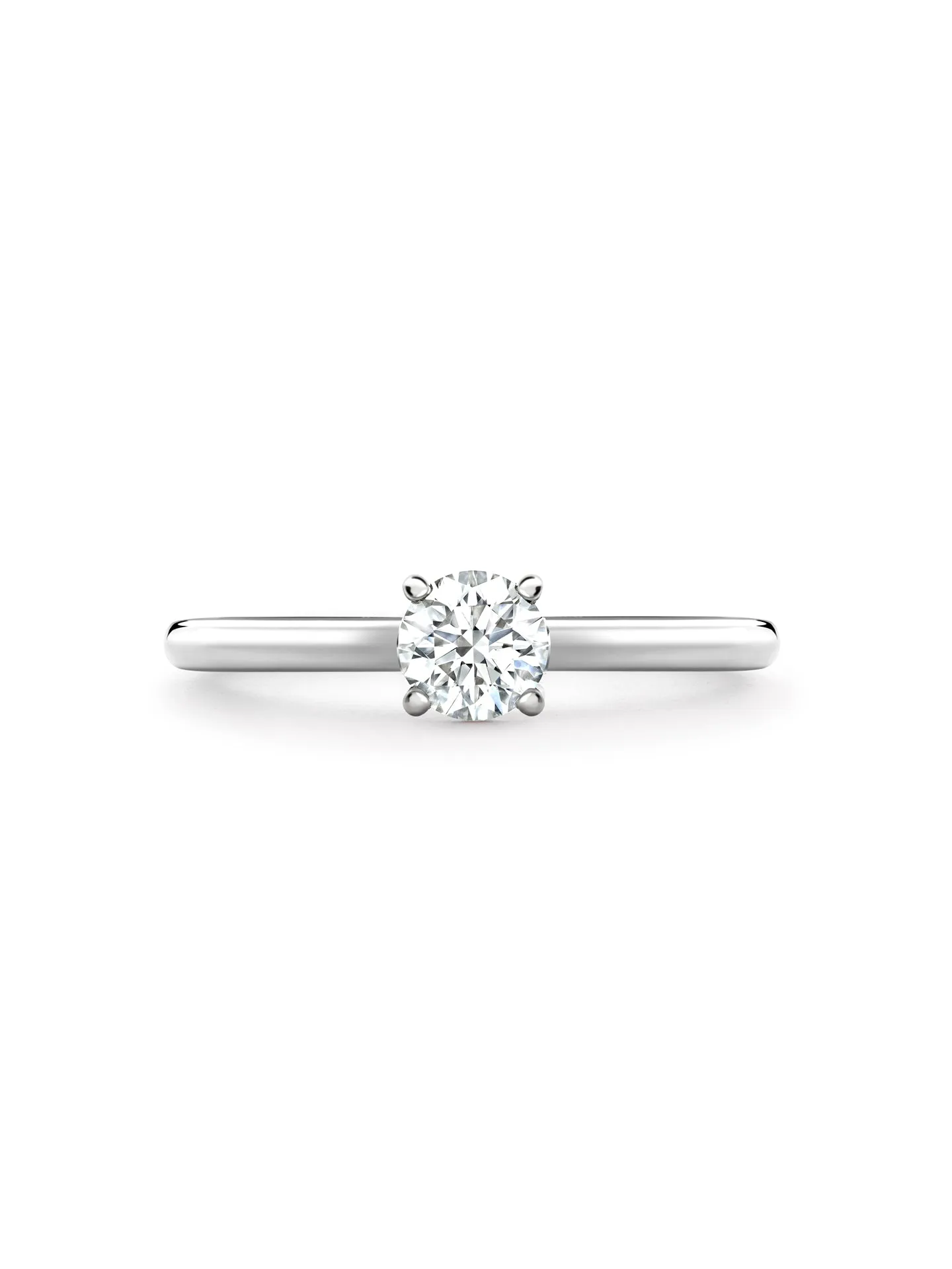 Classic Platinum Diamond Engagement Ring 0.7 Carat GVS1