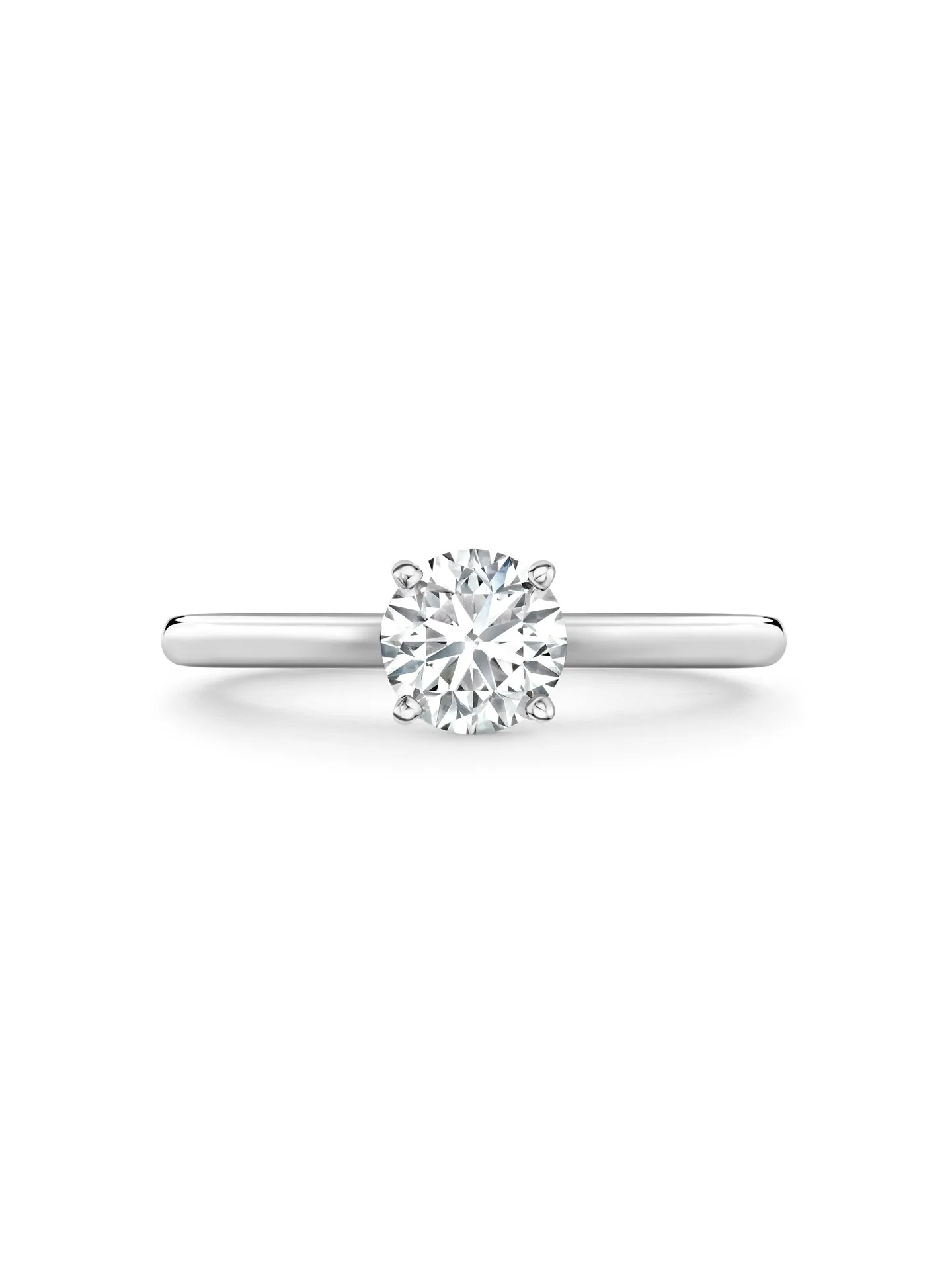 Classic Platinum Diamond Engagement Ring 0.9 Carat GVS1