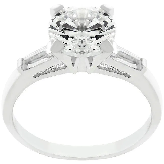 Classic Triple White Engagement Ring