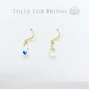 Clear Crystal Briolette Bridal Earrings