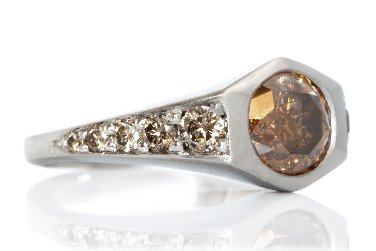 Cognac & Champagne Diamond Signet