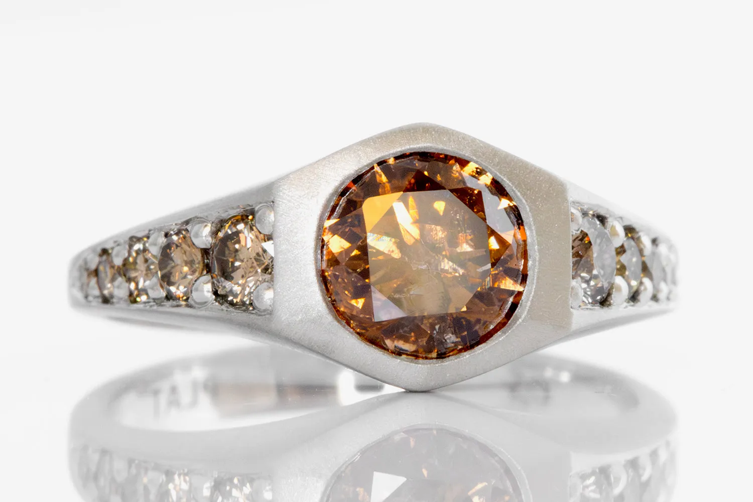 Cognac & Champagne Diamond Signet