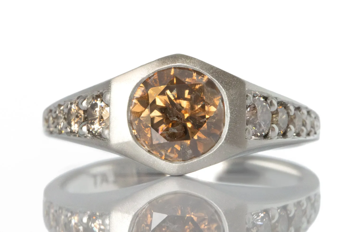 Cognac & Champagne Diamond Signet