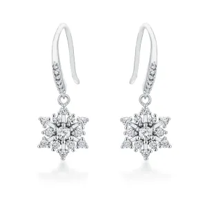 Contemporary Rhodium Plated CZ Earrings