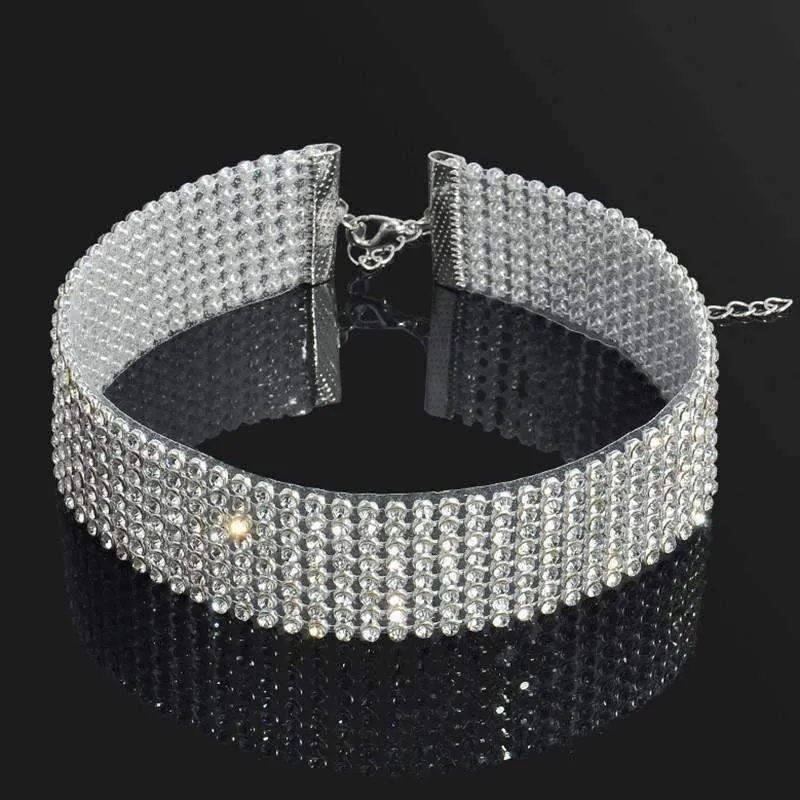 Crystal Clear Jeweled Rhinestone Choker in Four Sizes