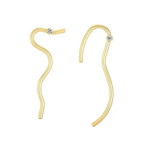 Curvilinear Spark Gold Studs