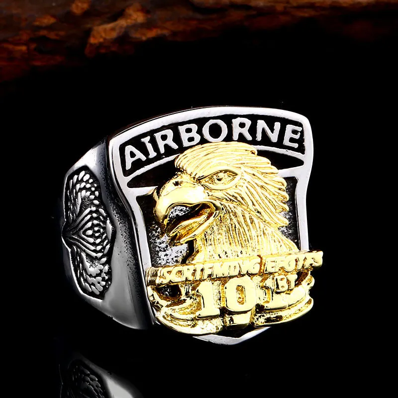 Custom Retro Marine Eagle Ring - Trendy Titanium Steel Jewelry for Men