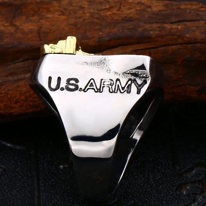 Custom Retro Marine Eagle Ring - Trendy Titanium Steel Jewelry for Men