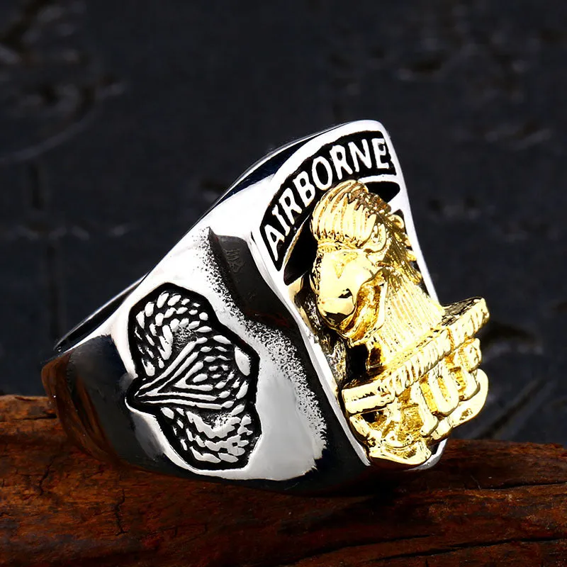 Custom Retro Marine Eagle Ring - Trendy Titanium Steel Jewelry for Men