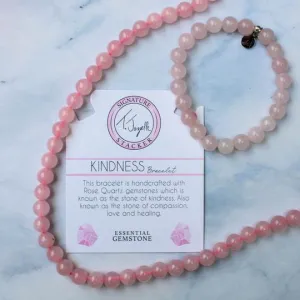 Defining Bracelet- Kindness Bracelet with Rose Quartz Gemstones