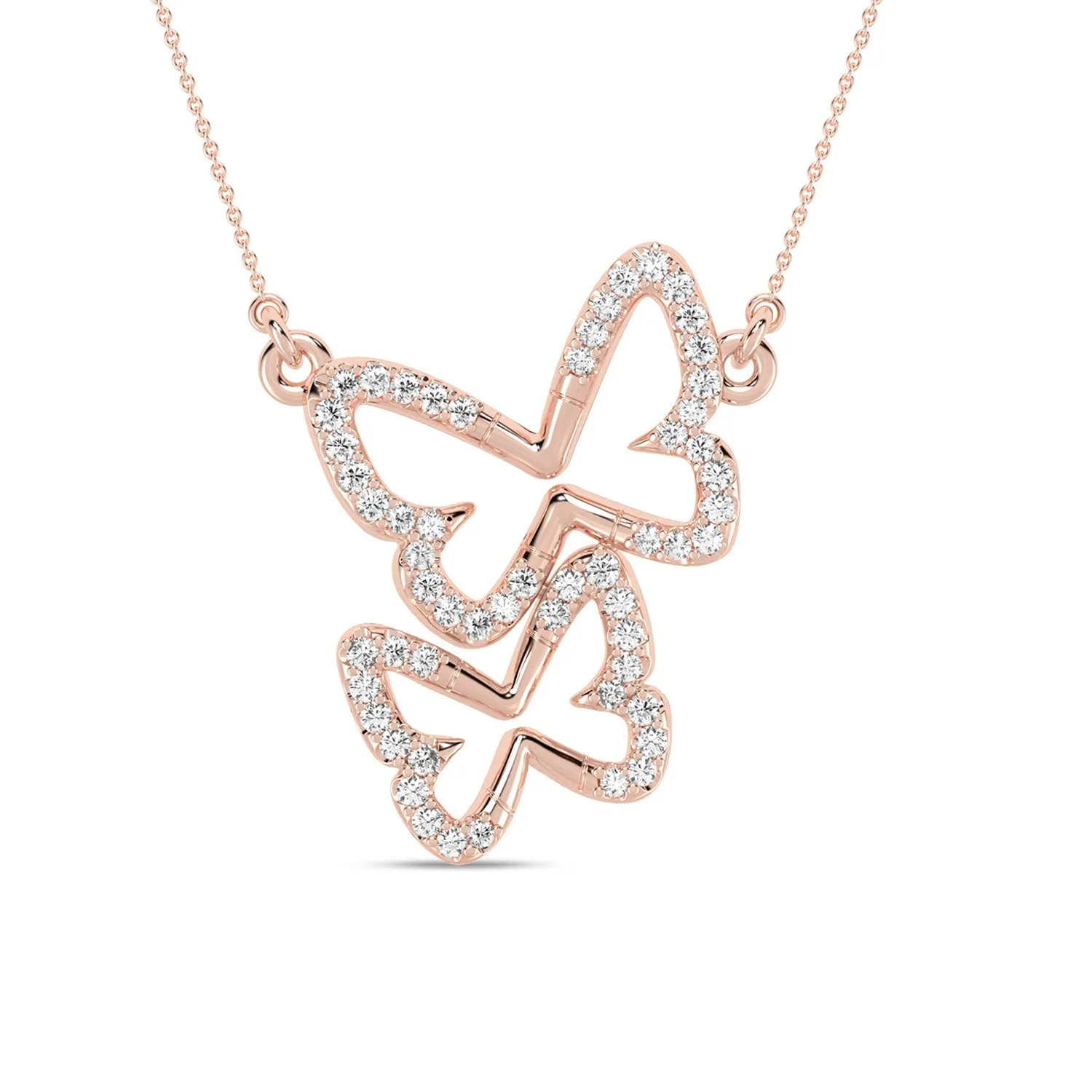 Double Butterfly Silhouette Necklace