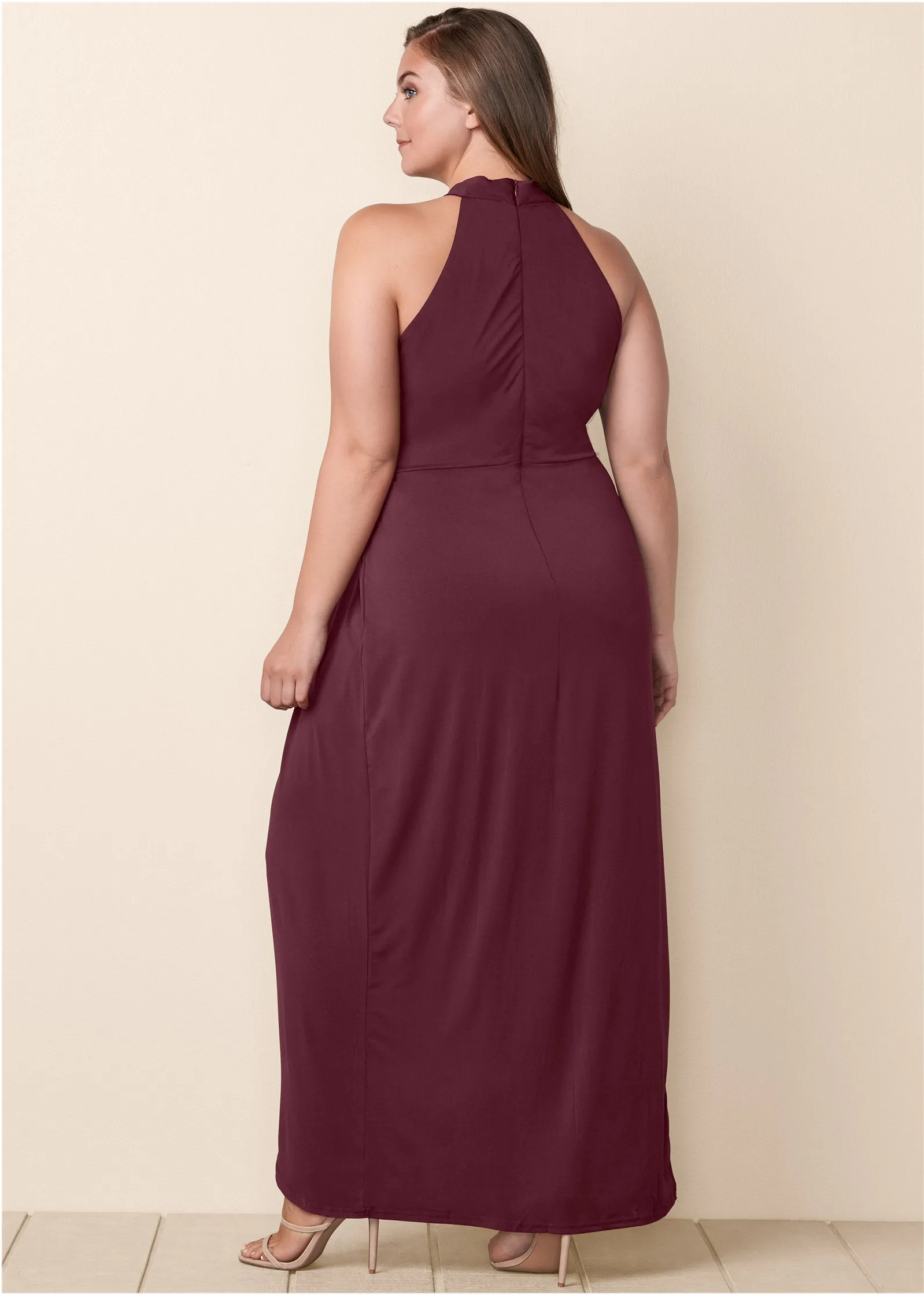 Drape Maxi Dress - Wine