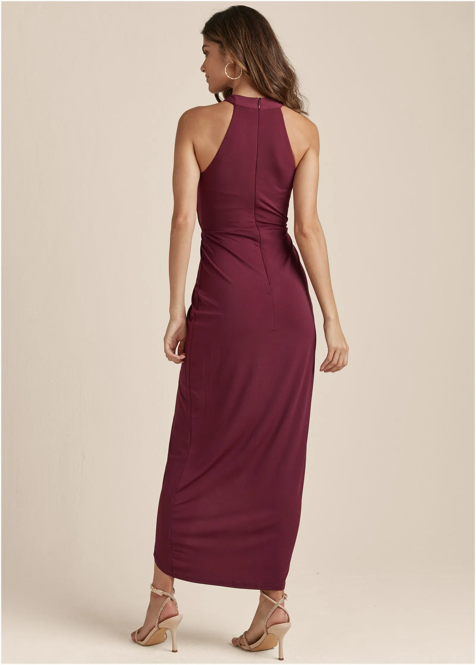 Drape Maxi Dress - Wine