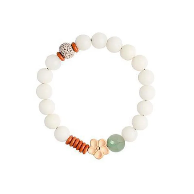 Elegant Chinese Style Sterling Silver Jade Bracelet with Bodhi RootTranslatef45 Buddha Beads