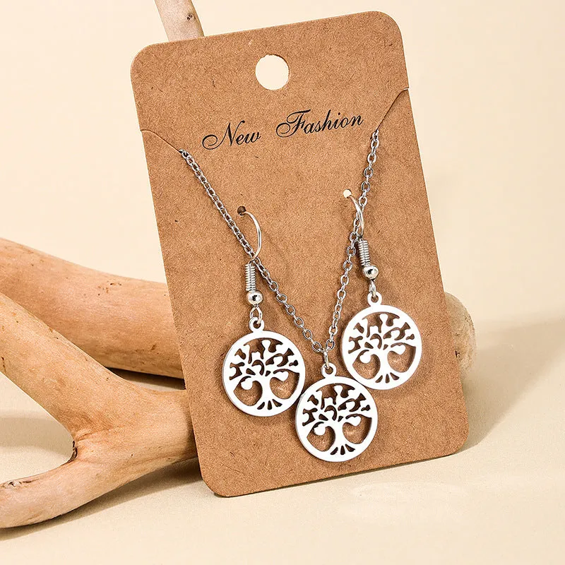 Europe's Amazon Tree of Life Bohemian Necklace Earrings Set