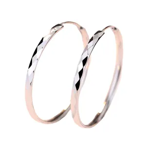 Exaggerated Silver Hoop Earrings for Women