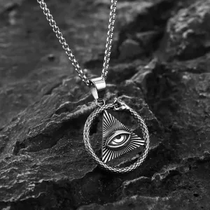 Eye Of Providence Necklace - Stainless Steel Triangle & Snake