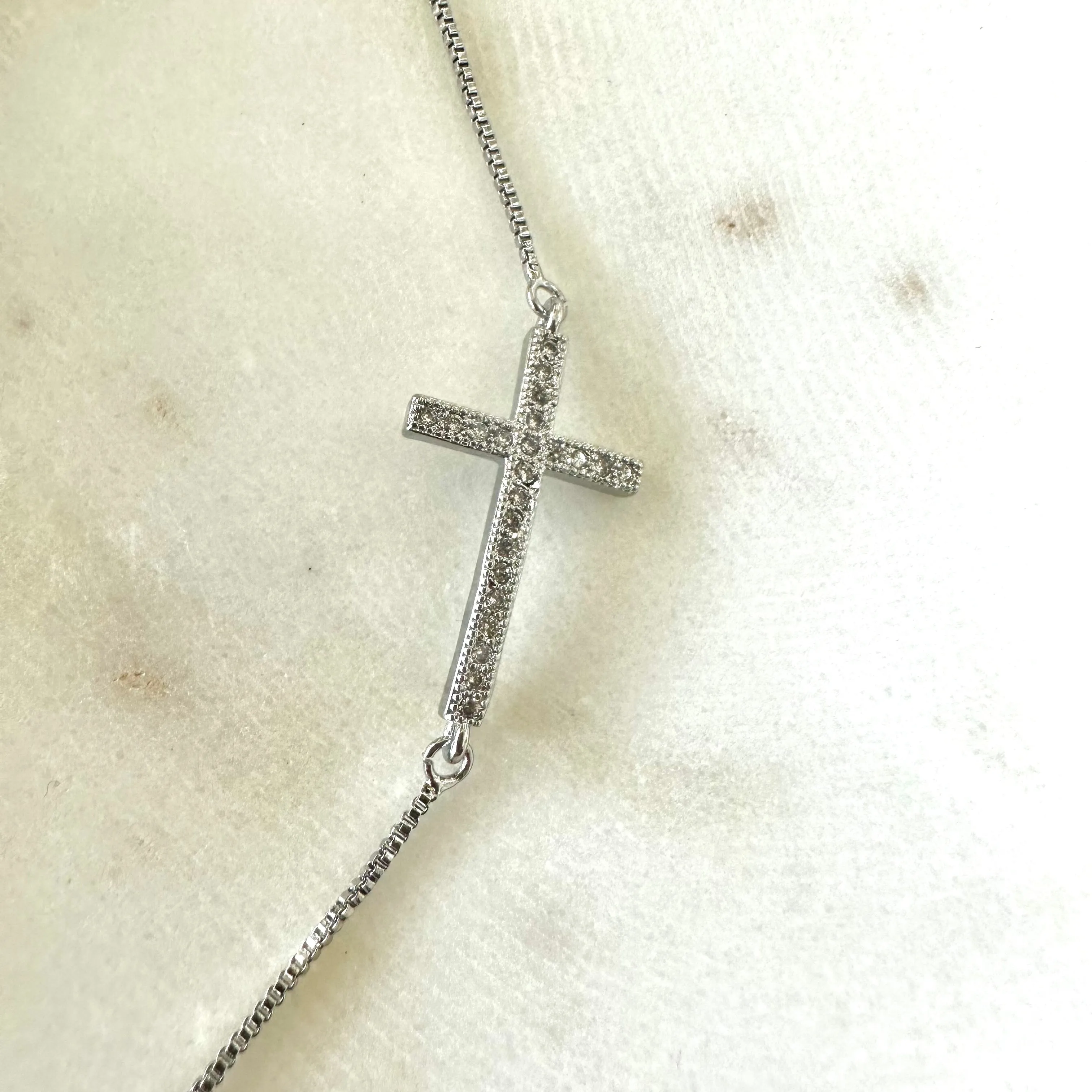 Faith Silver Cross Bracelet