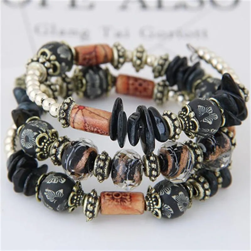 Fashion Bohemian Sea Wind Shell Polymer Clay Multi-layer Winding Bracelet