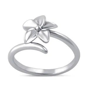 Fashion Women's 925 Sterling Silver Plumeria Ring