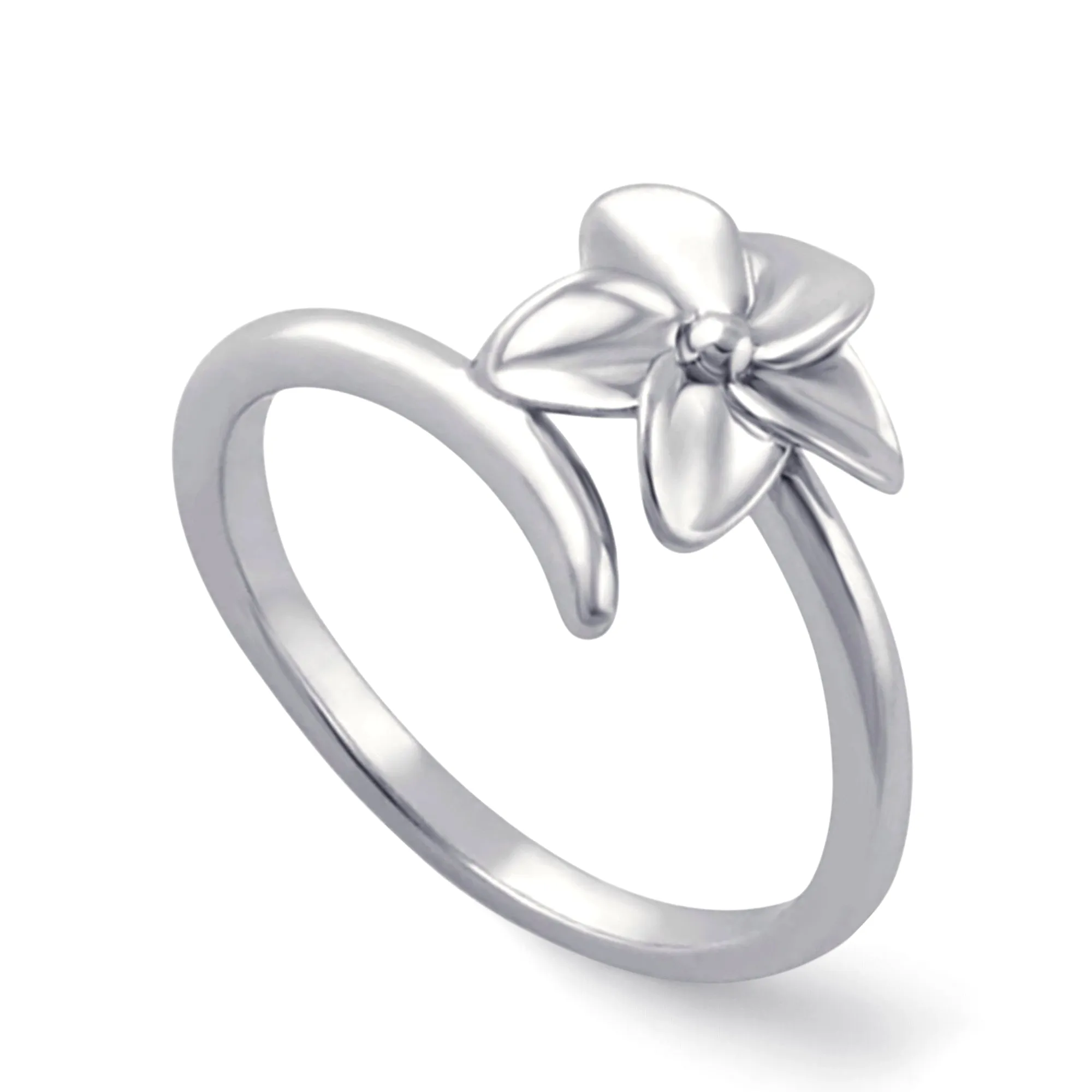 Fashion Women's 925 Sterling Silver Plumeria Ring