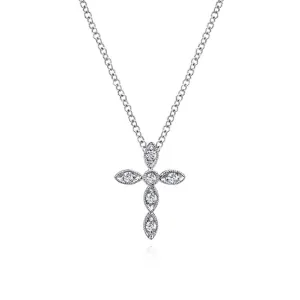 Gabriel & Co White Gold Diamond Cross Pendant