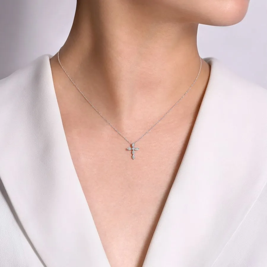 Gabriel & Co White Gold Diamond Cross Pendant