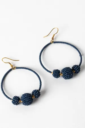 Global Trilogy Beaded Hoop Earrings