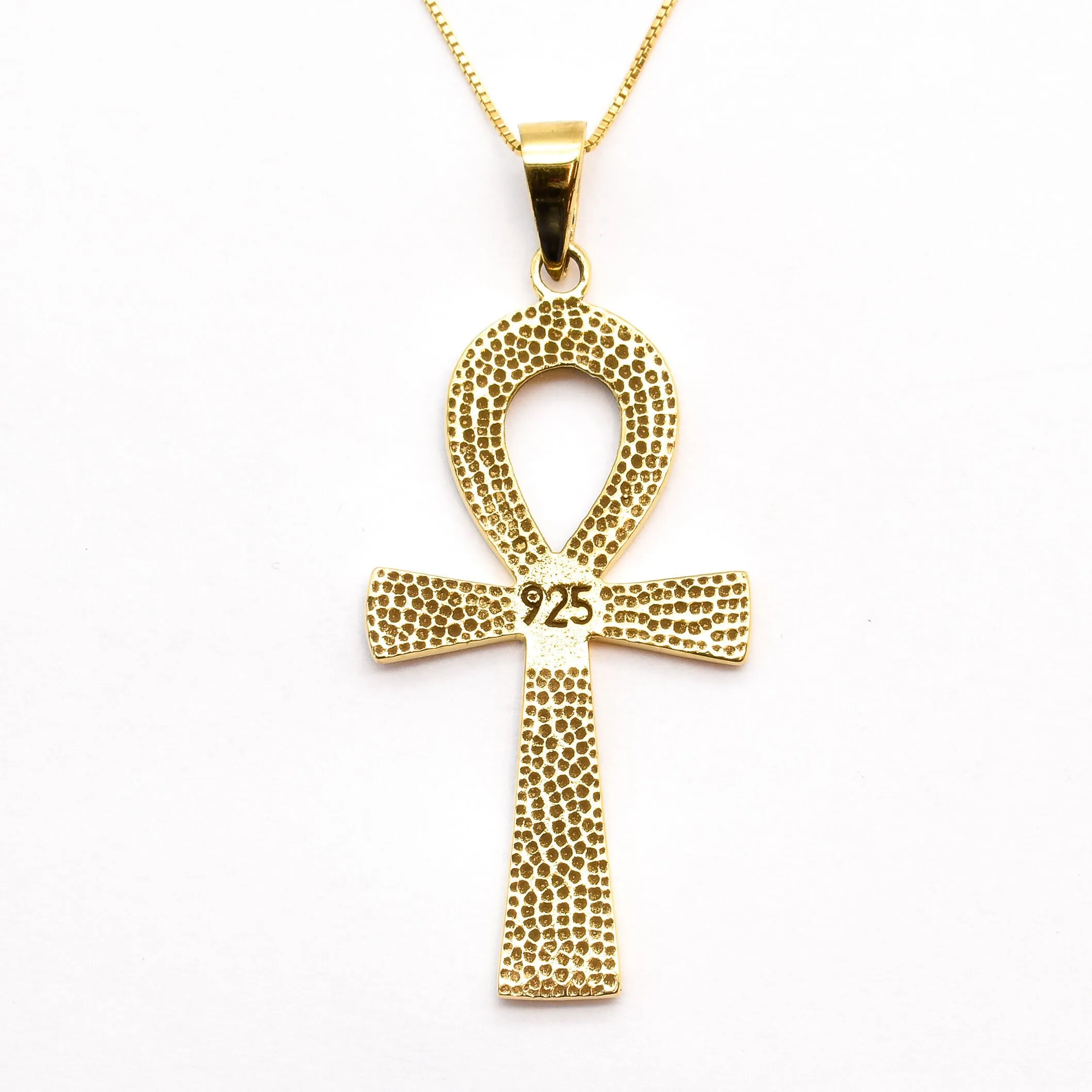 Gold Ankh Pendant - Vintage Cross Pendant, Ancient Necklace