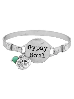 Gypsy Soul Stamped Wire Wrapped Bangle Bracelet