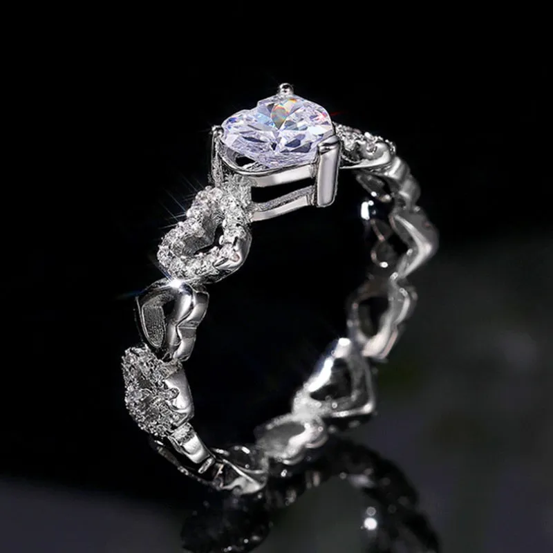 Handmade Eternity Promise Crystal Ring