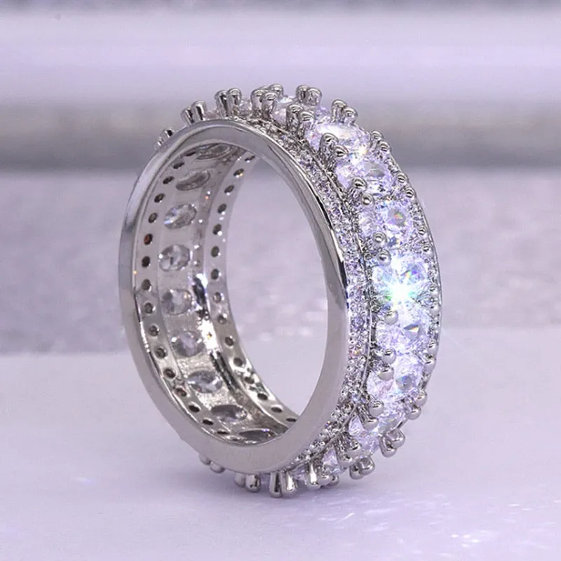 Handmade Eternity Promise Crystal Ring