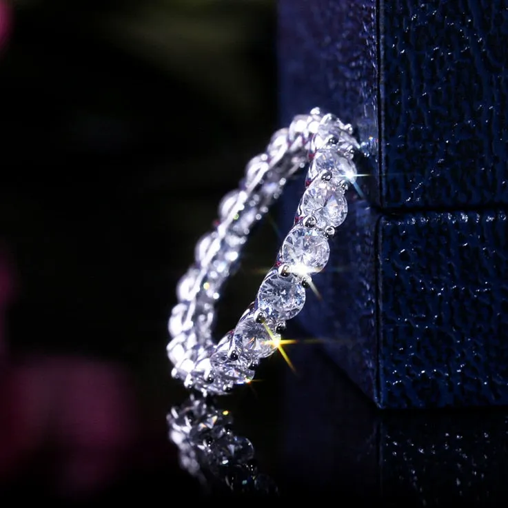 Handmade Eternity Promise Crystal Ring