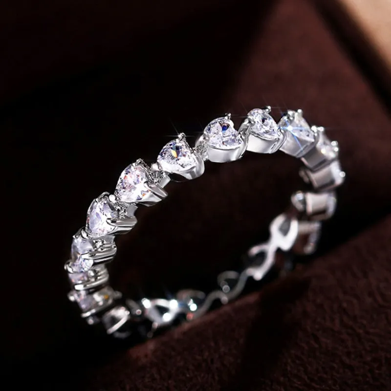 Handmade Eternity Promise Crystal Ring