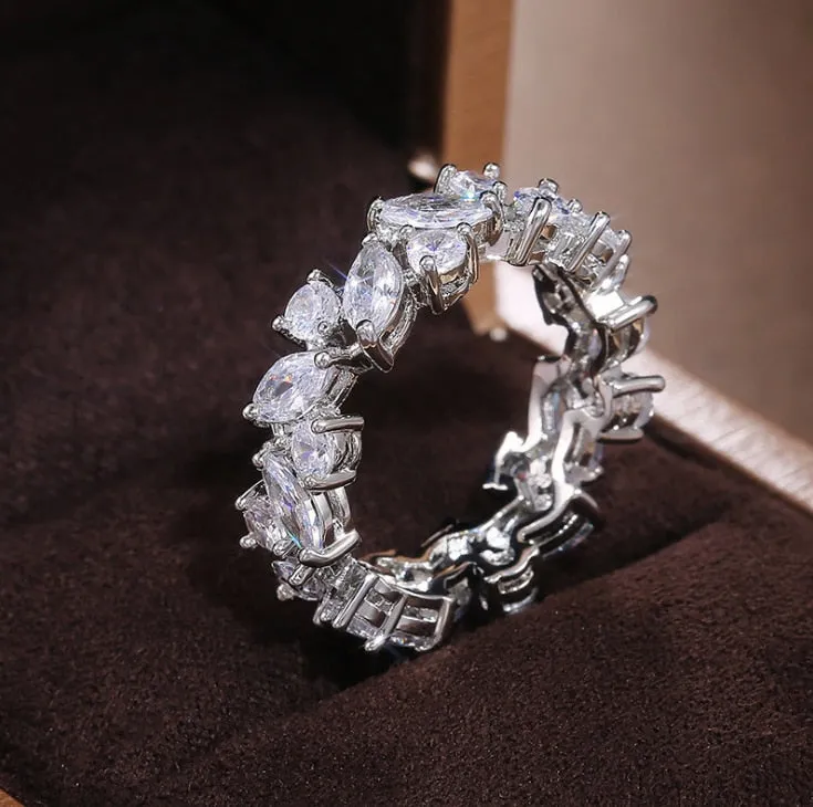 Handmade Eternity Promise Crystal Ring