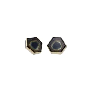 Hexagon Tourmaline Studs