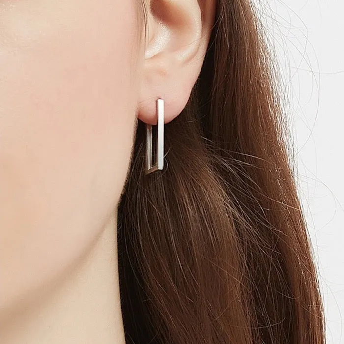 Hoop Square Minimalist Square Hoop Earrings