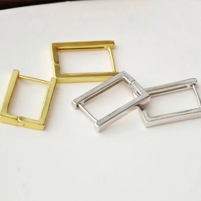 Hoop Square Minimalist Square Hoop Earrings