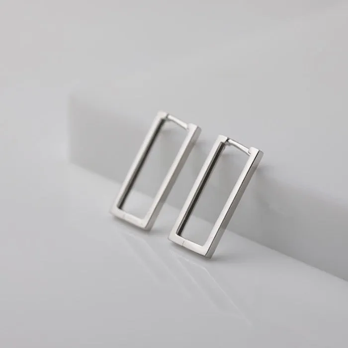 Hoop Square Minimalist Square Hoop Earrings