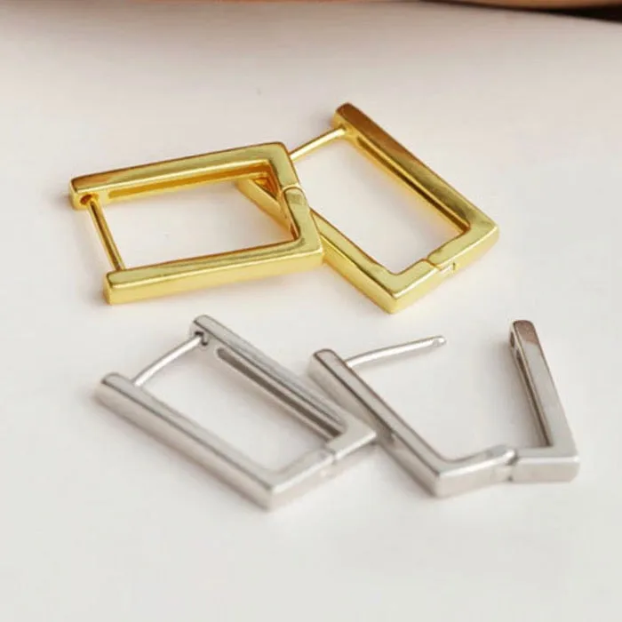 Hoop Square Minimalist Square Hoop Earrings