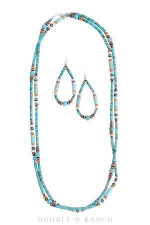 JN2944B, Necklace, Bead, Multi Stone, with Earrings, Contemporary 2944B