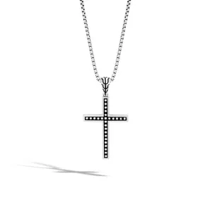 John Hardy Mens Classic Chain Collection Sterling Silver Jawan Cross Pendant