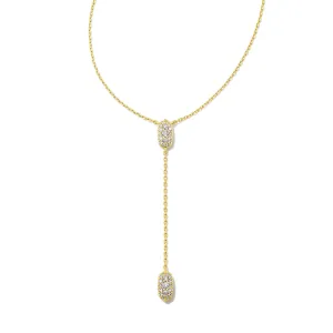 Kendra Scott | Grayson Gold Y Necklace in White Crystal