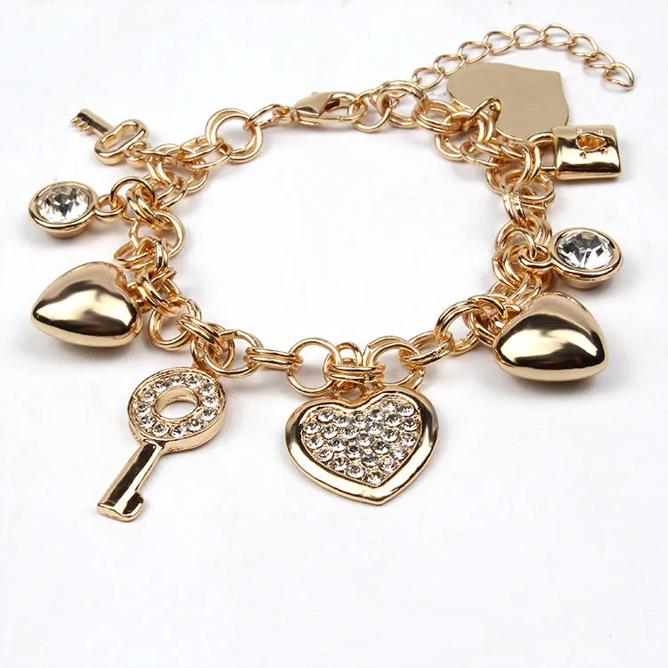 Key lock O-shaped bohemian bracelet