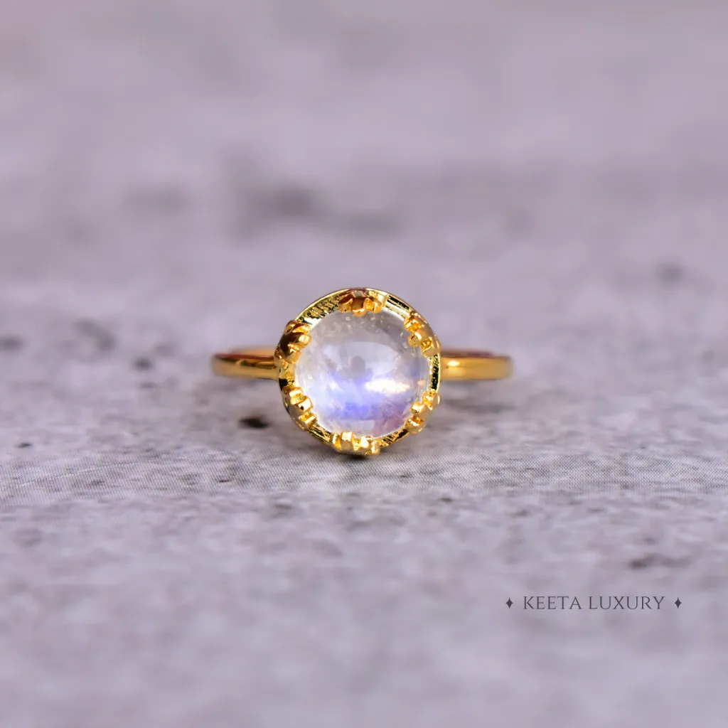 Leafy Bloom- Moonstone Ring