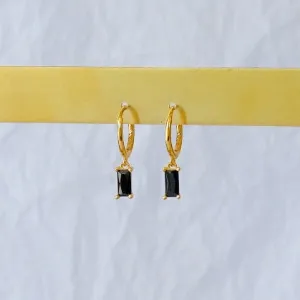 Little Loaf Huggie Earrings - Gold & Black