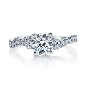 Mars 14K White Gold 0.32ctw Diamond Engagement Semi-Mount (91568)